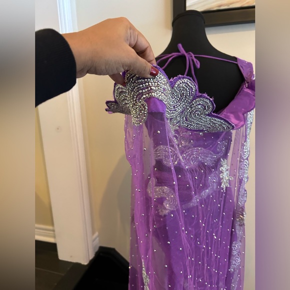 Purple Embellished Saree with Matching Blouse - Picture 6 of 11